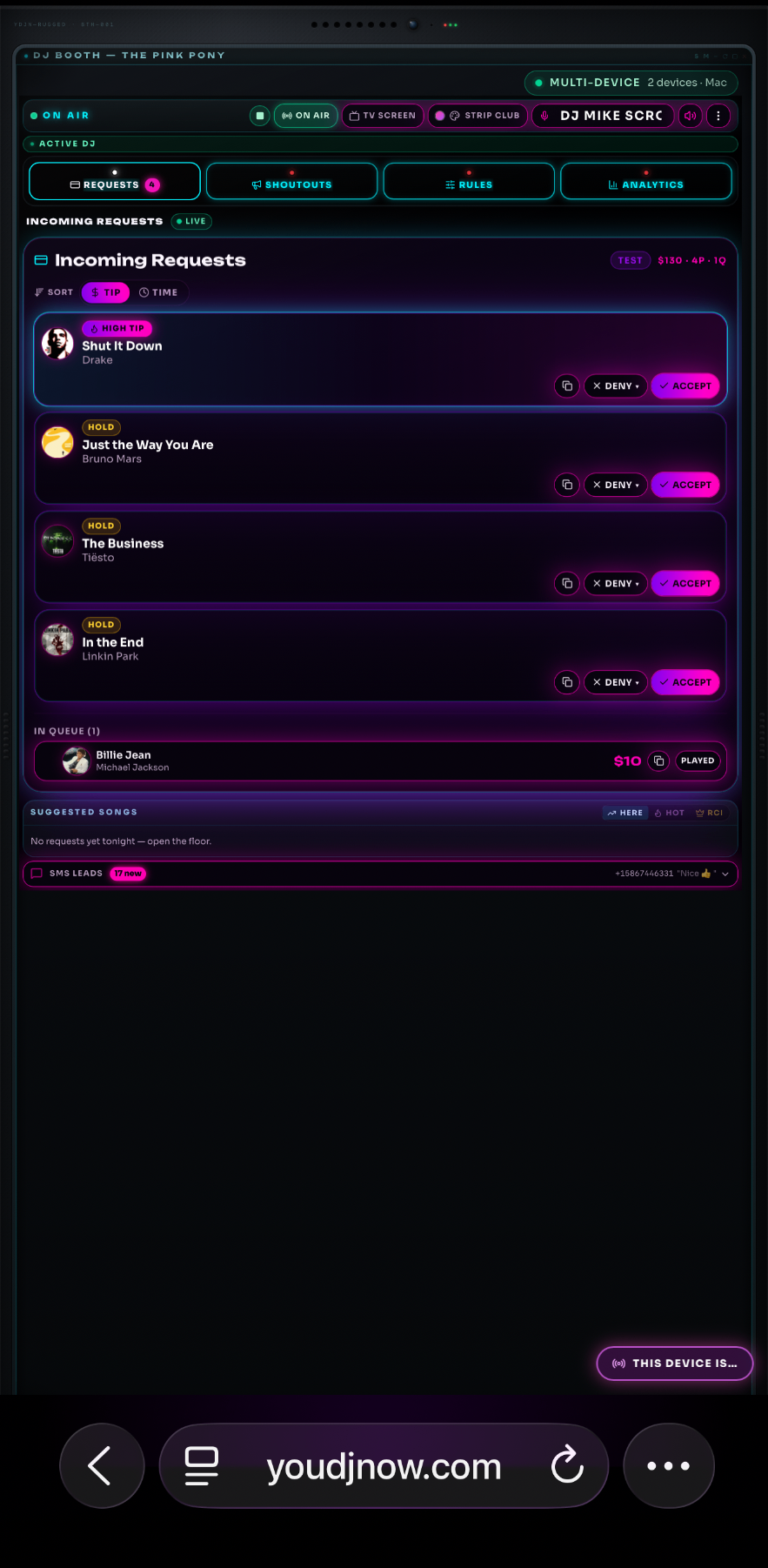 DJ Booth Pop-out — Requests